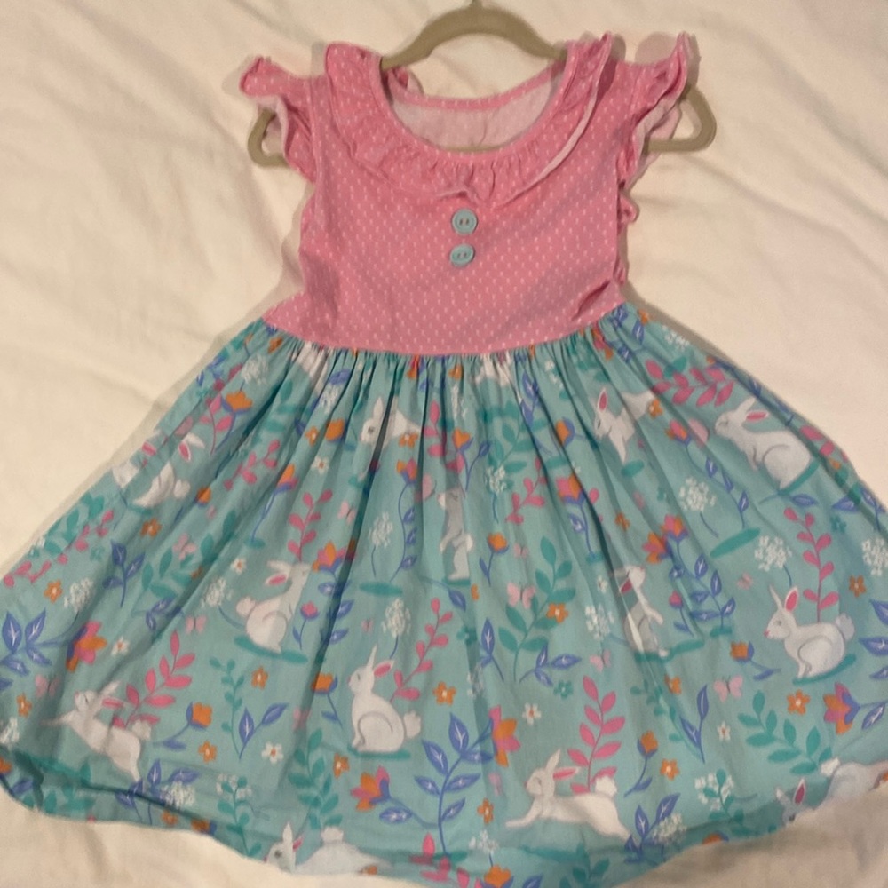 Eleanor Rose bunny dress 5-6